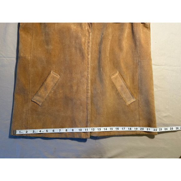 Women's Jordache  100% Leather Long Sleeved Tan‎ Lined Coat - Picture 9 of 11